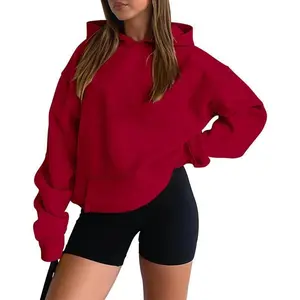Women’s Hoodies, Casual Pullovers, Long-Sleeve Sweatshirts, Kangaroo Pocket Drop Shoulder Sweaters, Women’s Wear Fabrics