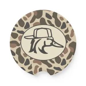 Camo "Redneck Duck" Soapstone Car Coaster: Hunting Gift, Truck Decor