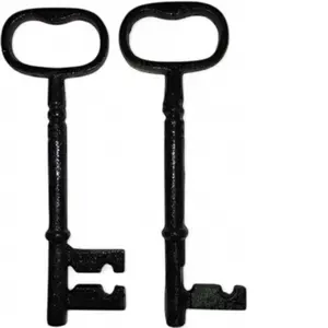 Antique Cast Iron Key Set - 8" Decorative Keys (Set of 2) with Vintage Charm, Rustic Design, Religious Home Decor for Unique Gift