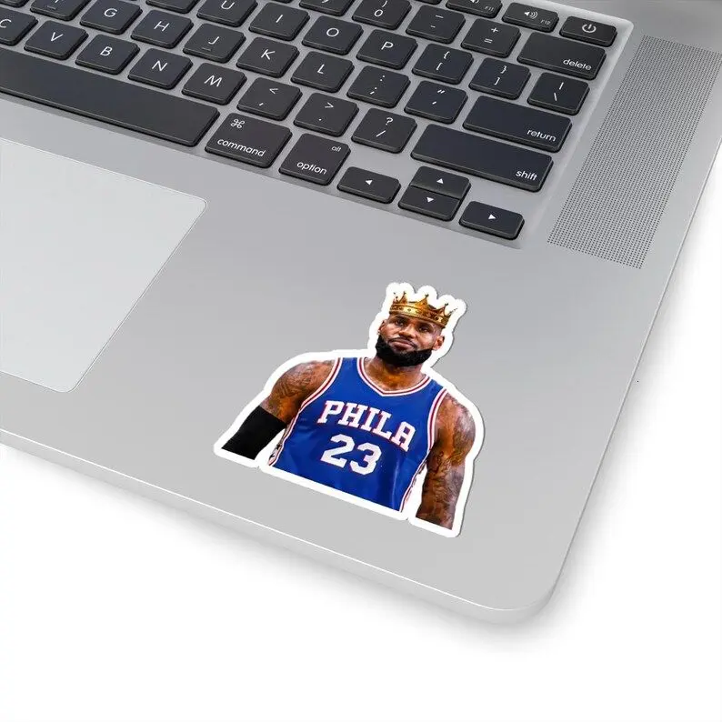 LeBron James Philadelphia 76ers Inspired Sticker | Basketball Fan Vinyl Decal | Philly Basketball Waterproof Laptop Sticker | Sports Gift
