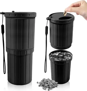 3D Printed Portable Sunflower Seed Spit Cup, with Seed Organizer & Shell Storage, Snack Nuts Serving Bowl for Outdoor Car Travel Stadium, Ideal for Cherry or Candy (black)