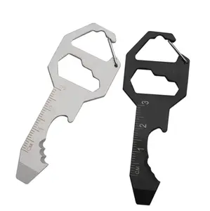 Multifunctional Keychain Tool Card: Bottle Opener, Screwdriver, Ruler, and Cord Cutter