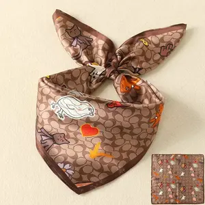 Women's Square Scarf, Silk Scarf, Women's Summer Thin Sunscreen, Spring and Autumn Women's Headscarf, Baotou Scarf, Tie Bag, Hairband, Belt, Shawl, Face Mask