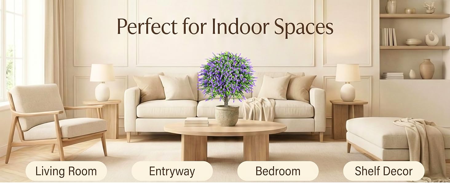 Artificial Boxwood Topiary Balls with Lavender – 24" Set of 2 Faux Shrub Bushes UV Resistant Faux Outdoor Plants for Indoor Porch Front Door, Evergreen Trees Faux Plant with Ground Spike, Mother's Day Gifts Artificial Boxwood Topiary Balls with Lavender – 24" Set of 2 Faux Shrub Bushes UV Resistant Faux Outdoor Plants for Indoor Porch Front Door, Evergreen Trees Faux Plant with Ground Spike, Mother's Day Gifts