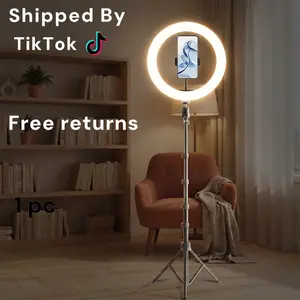 12" Video Light with Stand, Adjustable Led Ring Light Tripod for Phone, with 63.3" Tripod/1USB Ports, 3200K-5600K Dimmable Fill Light for TikTok Live Streaming, YouTube Videos, Photography, Makeup, Content Creator#Easter Day#SummerVibes