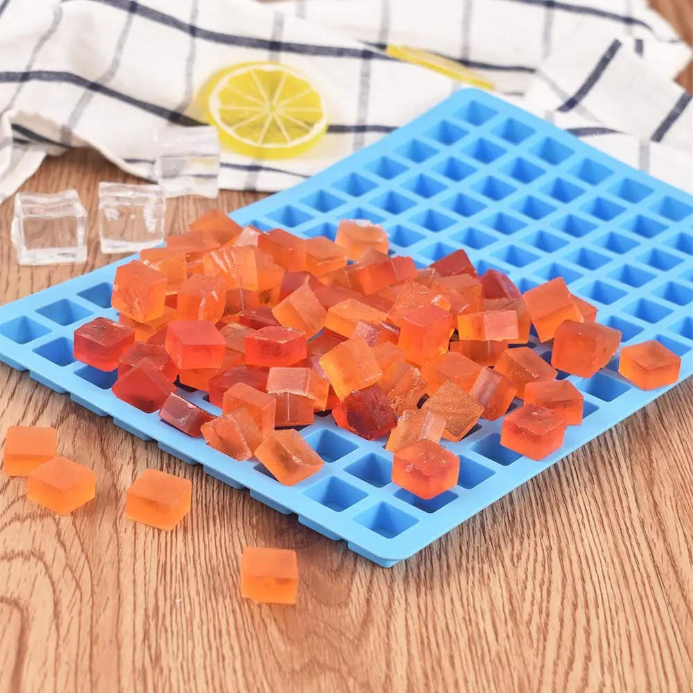 1pc 126 Cavities Square Candy Silicone Candy Molds, Mini Silicone Molds for Chocolate, Hard Candy, Ice Cubes, Caramel Jelly, Gummy, Ice Cube, Truffles, Silicone Baking Mold, Gummies Mold