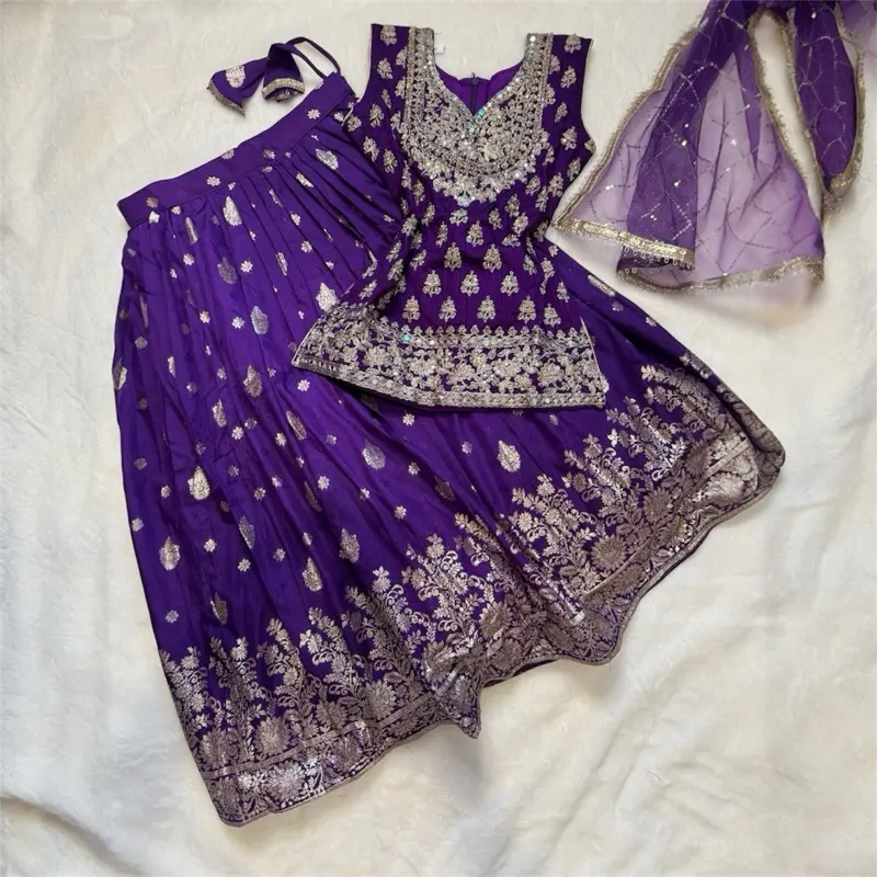 Purple Lehnga choli for kids