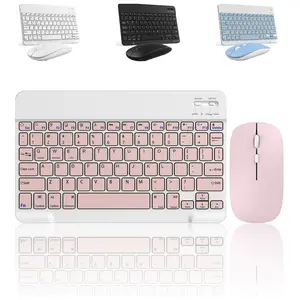 Quiet Wireless Bluetooth Keyboard & Mouse Combo, Rechargeable Slim Silent Keyboard, Single Mode Bluetooth Mouse, Compatible with iOS Android Windows Laptops Tablets Computers, Ideal for Home Office & Back-to-School Gift for Men Women