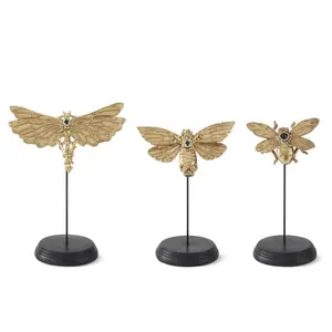 Gold Resin Jeweled Insect Spindles