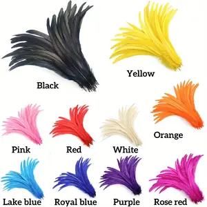 30-120pcs Black Rooster Tail Feathers - 12-14 Inch Artificial Long Polyester Feathers for DIY Crafts, Halloween Costumes, Costume Parties & Decorations, Costume Accessories| Vibrant Plume Design| Versatile Decoration Feathers, Feathers for Crafts
