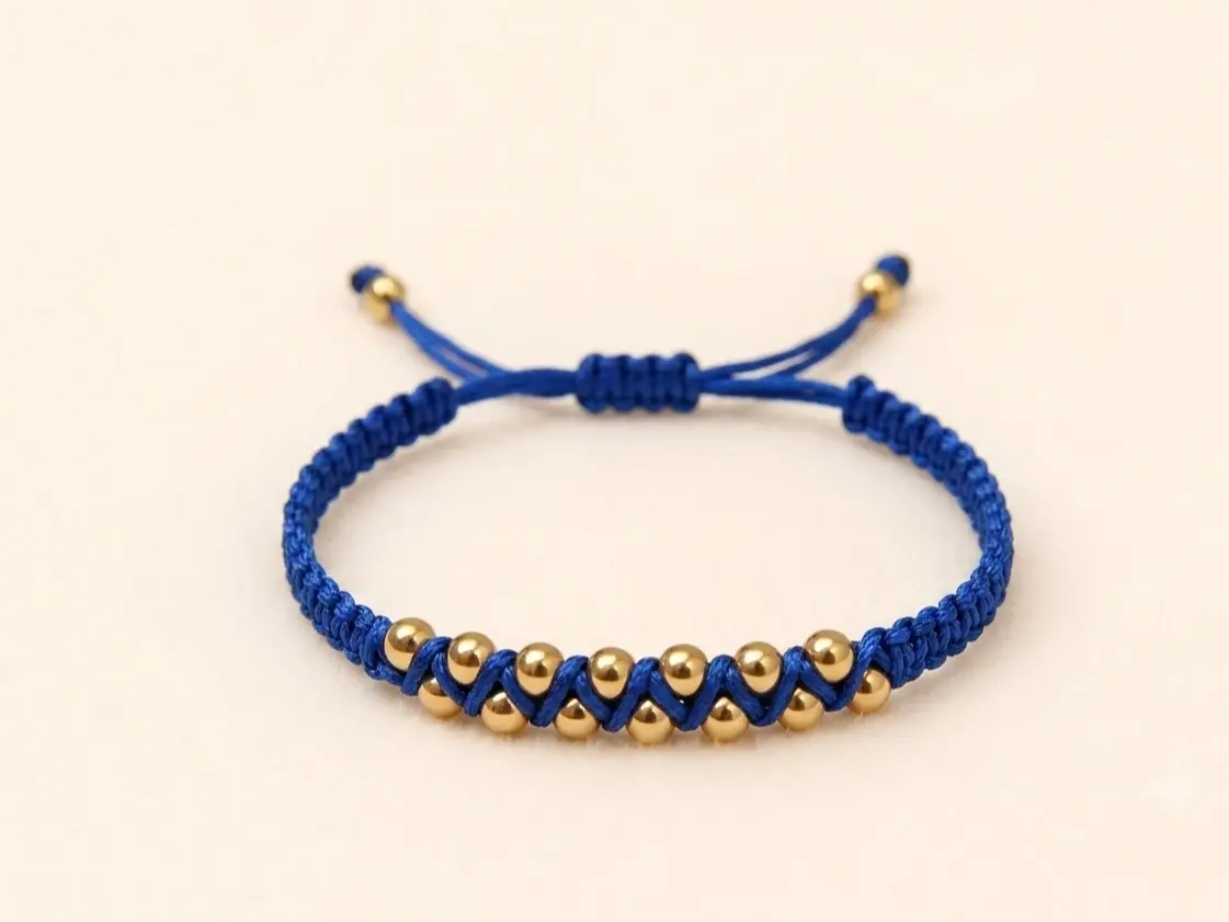 Blue Braided Bead Bracelet – Elegant & Timeless