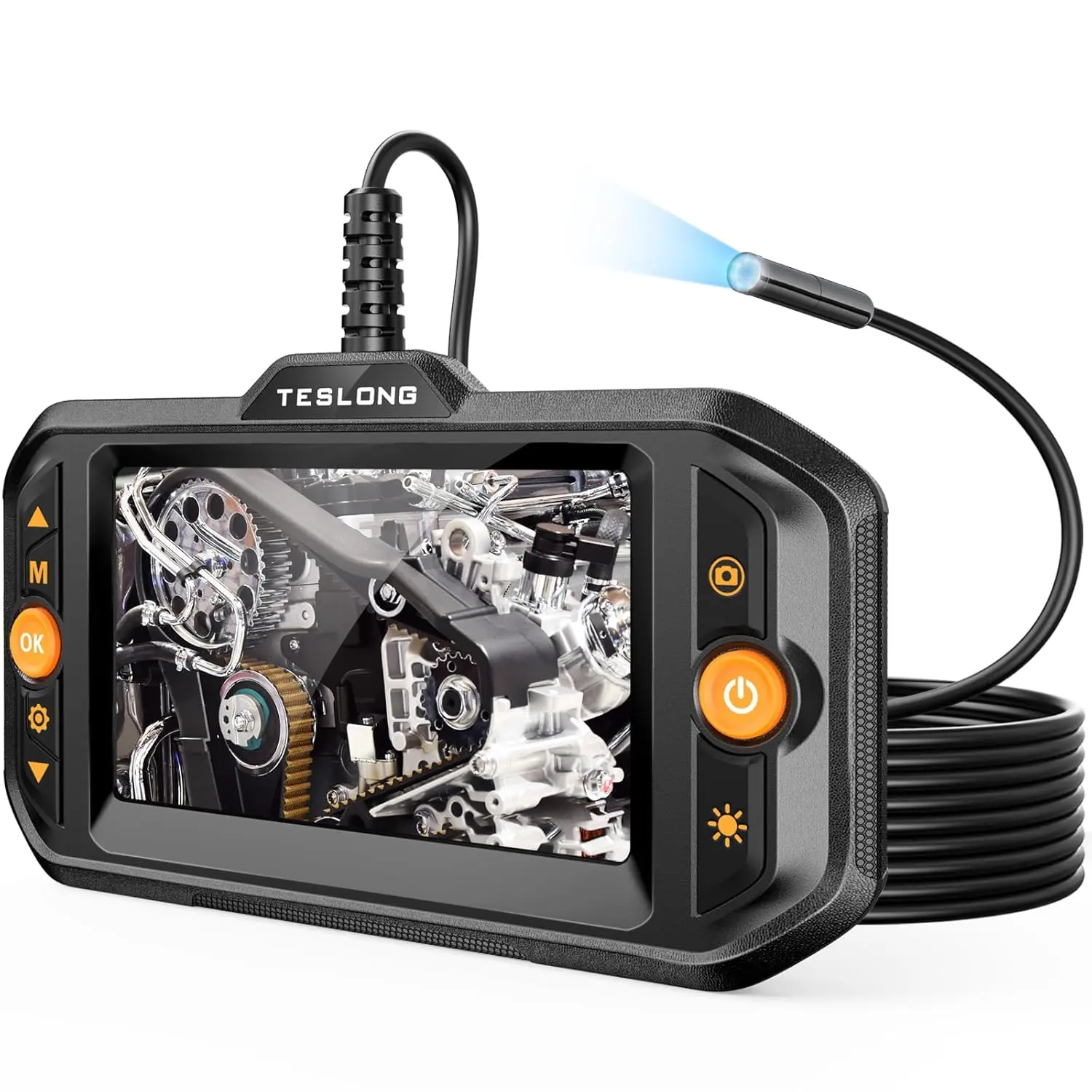 Teslong TS43 16.5ft Cable Waterproof Endoscope Borescope with Lighted View, Snake Inspection Camera for Automotive Engine, Wall Inspection, Car Repair Diagnostic Tool for Mechanics