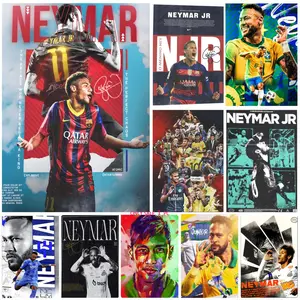 Poster Self-Adhesive Waterproof Art Sticker, Aesthetic Minimalist Wall Poster for Coffee Shop, Bar & Home Room Decor Celebrities N-Neymar Jr