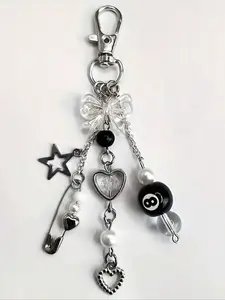Fashion Handmade Resin Beaded Keychain, Punk Style, Ladies Fashion Accessory, Lobster Buckle, Hanging Car Accessories, Bag Charm, Keychain For Bags, Trendy Cute Keychain, Y2K