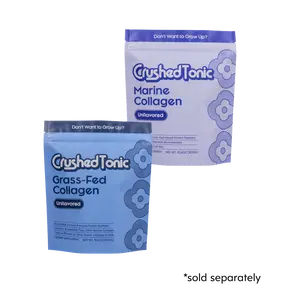 Crushed Tonic Collagen - Pure Unflavored – Hydrolyzed Collagen Peptides for Skin, Hair & Nails - Marine & Grass-Fed Bovine - Flavorless, Odorless, Dissolves Instantly - Gluten Free Non-GMO Halal Kosher Dietary Beauty Supplement