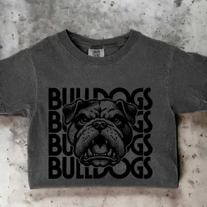 Kids Bulldogs Retro Mascot Kids Comfort Colors Bulldogs Mascot Tee Bulldogs Shirt Back to School First Day School Bulldog Shirt Youth