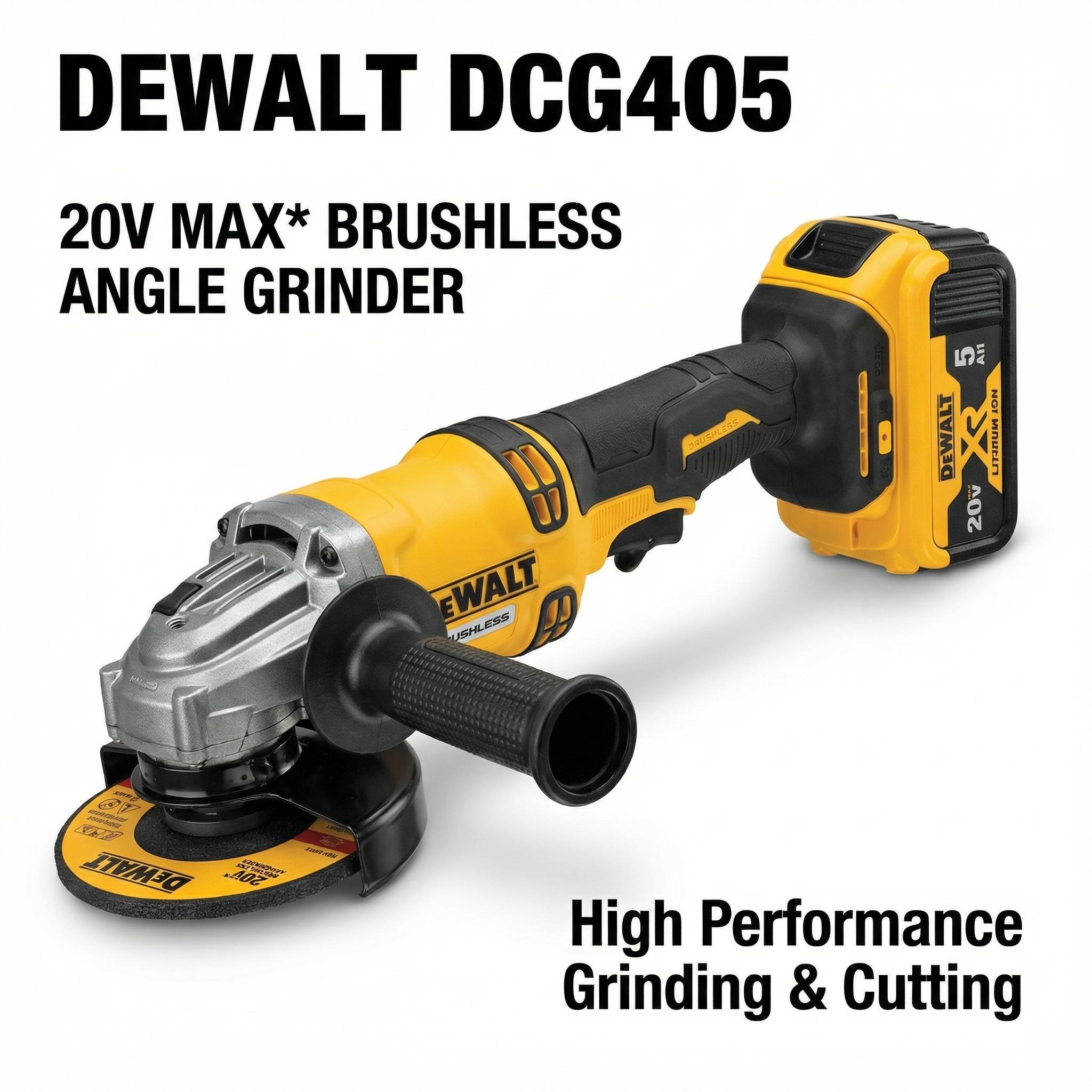 Dewalt DCG405-125 20V Angle Grinder Kit One Battery Charger Metal Cutting Electric Wrench