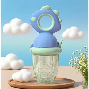 Baby Fruit Feeder Teether 3-24M Cute Dinosaur Design Fresh Food Pacifier Teething Toy with Silicone Pouches BPA-Free Latex-Free Lead-Free Oral Muscle Exercise