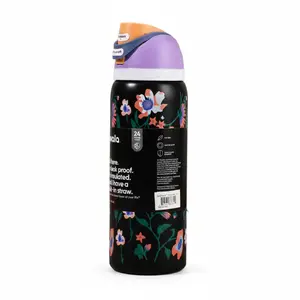 Owala FreeSip Stainless Steel Water Bottle - Midnight Garden Edition, 2026 Summer Washable Reusable Hydrate Gift, Kitchenware Drinkware Tumbler