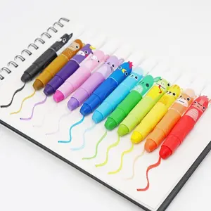 12pcs Colorful Cute Crayons, Non Toxic Twistable Crayons with Clear Bag, Washable Silky Crayons for Coloring Painting School Home Office, School Supplies, Creative Learning Tool, Easy Grip