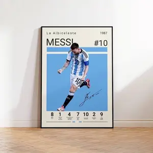 Lionel Messi Poster, Argentina Soccer Print, Soccer Gifts, Sports Poster, Football Player Poster, Soccer Wall Art, Sports Bedroom Posters
