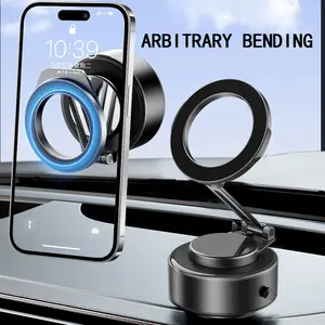 360° Adjustable Electric Vacuum MagneticSuction Cup Phone Holder, Foldable Retractable Magnetic Suction Cup Holder, One-Click Removal Car Phone Mount
