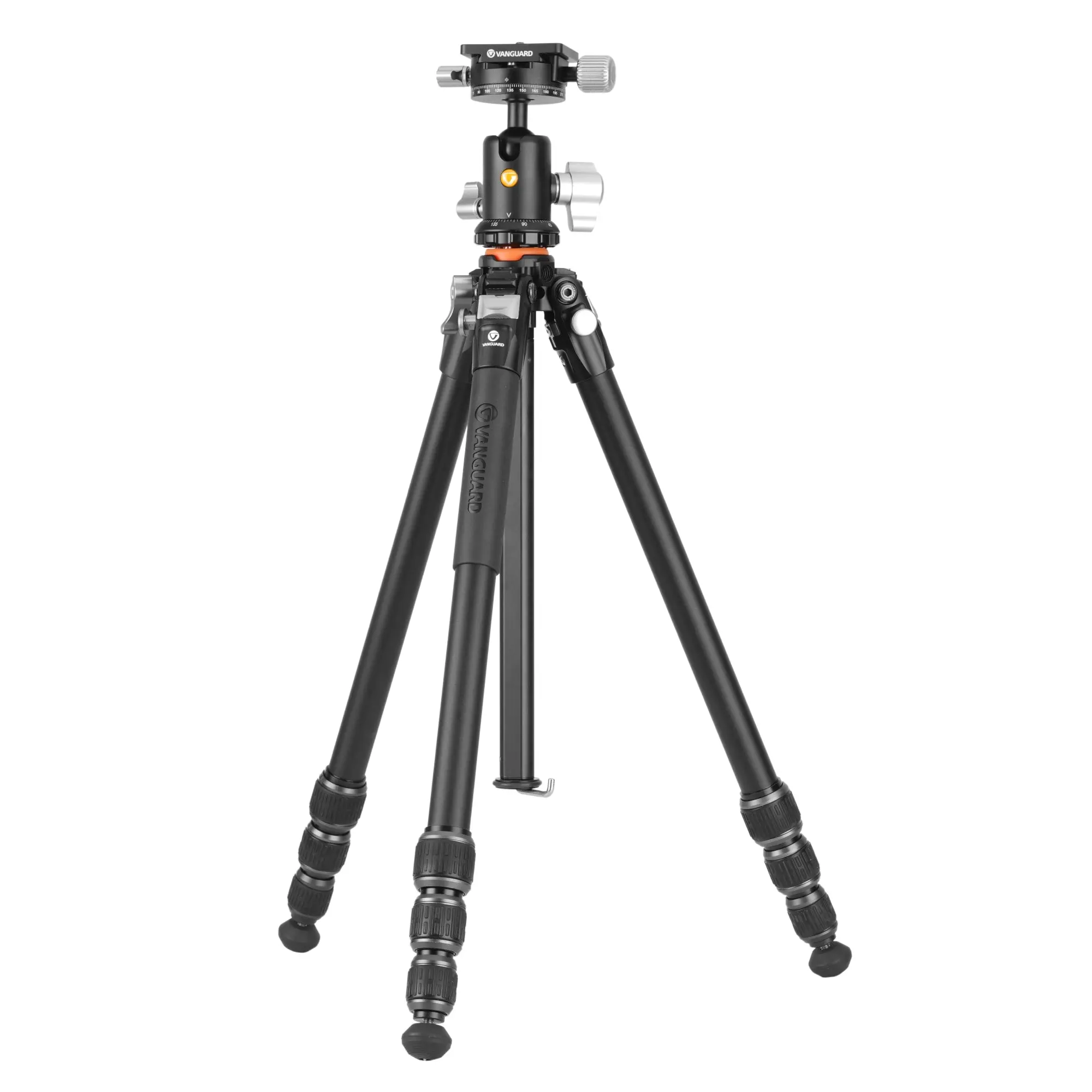 Vanguard VEO 5 234AB-110S Aluminum Tripod with Dual-Axis Head for Cameras & Smartphones - 23mm Legs, Hexagonal Center Column, 3/8" to 1/4" Adapter, Retractable Spikes, Quick Release Plate, Padded Bag