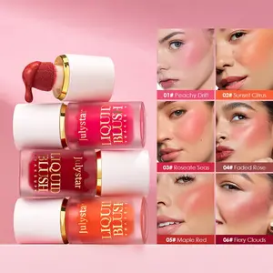 Velvet Liquid Blush Set, Long-Lasting Waterproof, Suitable for All Skin Tones, Medium Coverage, Natural Berry Shade, Highlighter Balm, Lip Cheek Tint