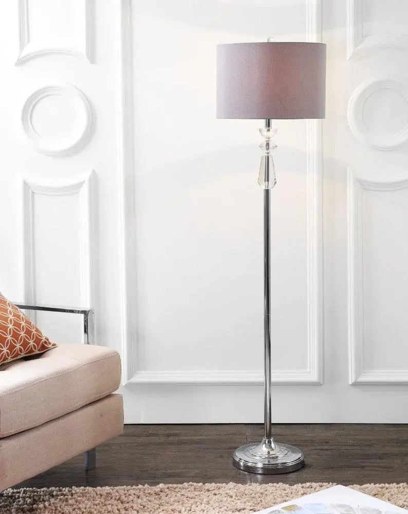 JONATHAN Y Layla Contemporary Crystal-Metal LED Floor Lamp - Eco-Friendly Home Decor Light with LED Bulbs for Adults, Room Illumination in Living Room, Bedroom, Lamps
