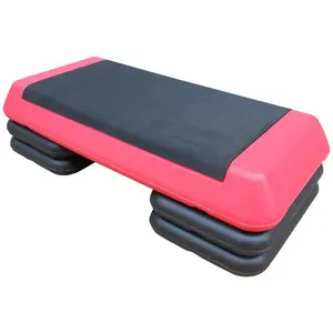 Adjustable Workout Aerobic Stepper in Fitness & Exercise Step Platform Trainer Pink Black with 4 Risers Cardio