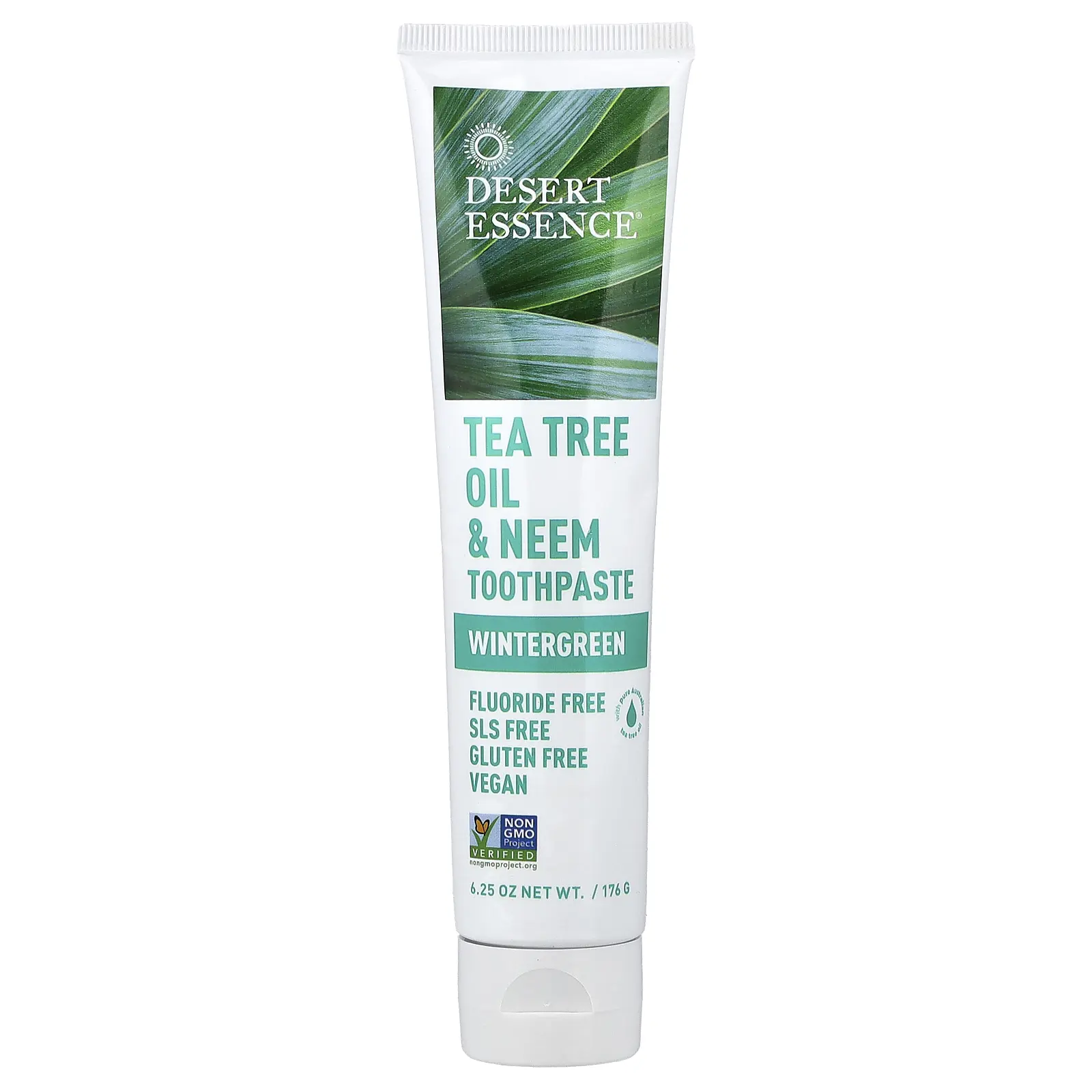 Desert Essence Tea Tree Oil & Neem Toothpaste, Wintergreen, 6.25 oz (176 g) Desert Essence Tea Tree Oil & Neem Toothpaste, Wintergreen, 6.25 oz (176 g)