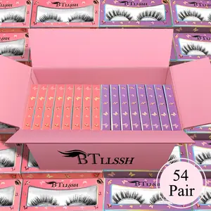 Cat Eye False Eyelashes, 54 Pairs Natural Curling Wispy Faux Cluster Lashes, Full Volume Eyelash for Lashes Extensions, Eye Makeup Tool for Women, Cosmetic, DIY Cluster Lashes, Fluffy Eyelashes Cluster