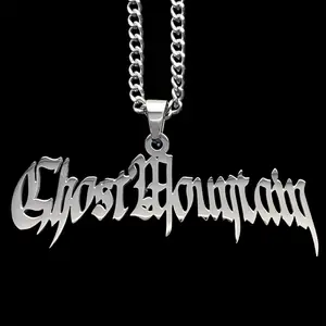 Ghost Mountain Necklace 1.5" Mirror Polished Stainless Steel Pendant with Choice of Chain Free Gift Included Haunted Mound