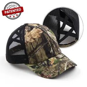 C.C. Spring Mossy Oak Camo Ponytail Hat for Women – Tribute Camo Hat, Adjustable Outdoor Cap for Hiking, Camping, Hunting, Fishing, FYP Trending Style