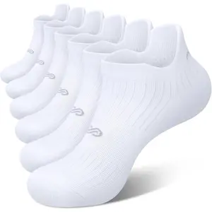 PAPLUS 6 Pairs Running Socks Men and Women - Cushioned Moisture Wicking Anti-Blister Mens ankle socks