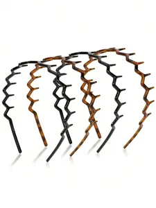 Zig Zag Headbands For Women Teen Girls Men, Plastic Hair Bands With Teeth Thin Zigzag Head Bands For Women's Hair, Non Slip Black Comb Hairbands Hair Accessories, 4 Packs Hair Hoop ,Home,Skincare Headband, Headband Set