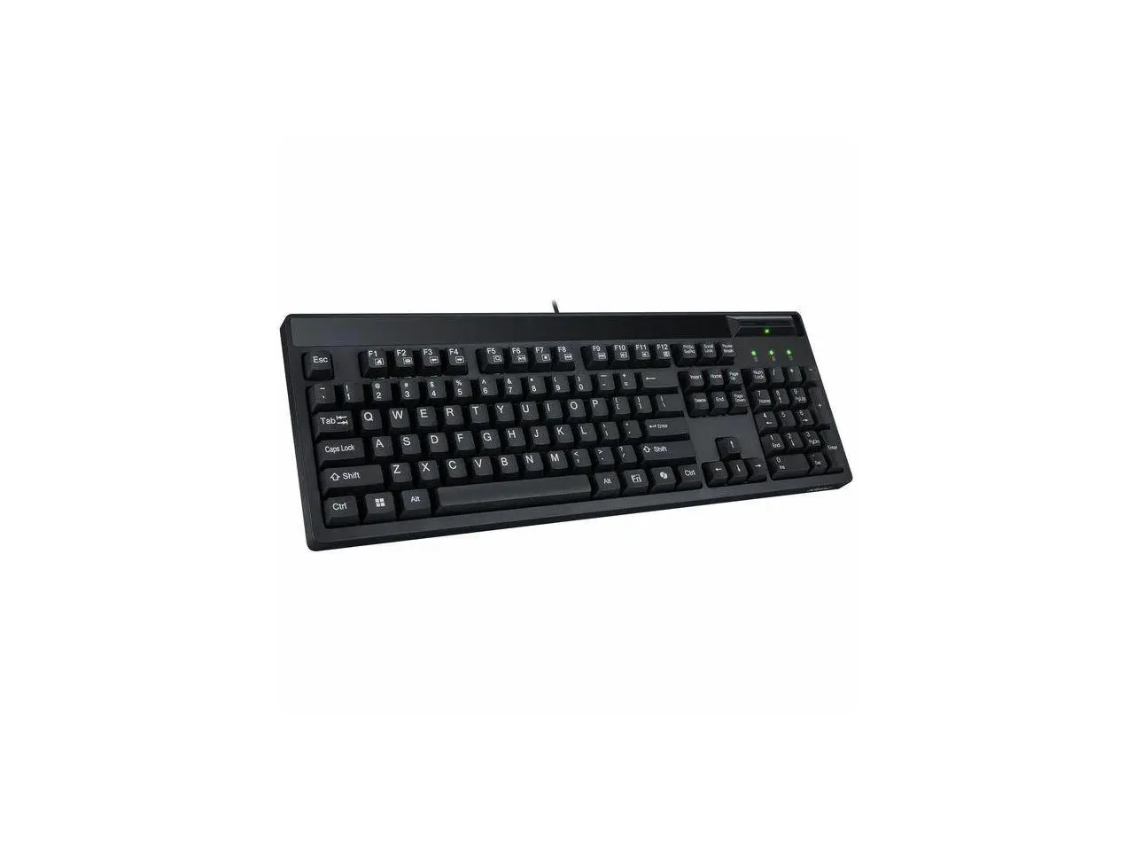Adesso EasyTouch 130SB Wired Mechanical Keyboard with Red Switches, Built-in Smart Card Reader, Copilot AI Hotkey, 2X Large Print Keycaps, 104 Key Full Size for Windows PC