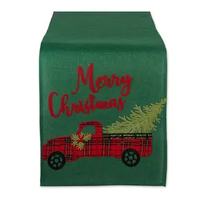 Design Imports 14" x 108" Merry Christmas TruckTable Runner