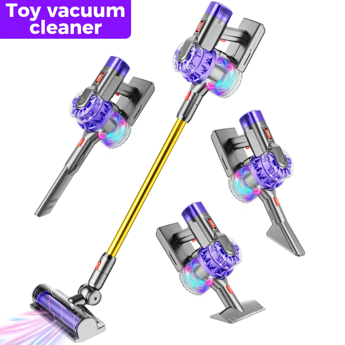 Durable 4-in-1 Vacuum Toy with Lights & Sounds – Perfect Birthday Gift for Preschoolers & Toddler Boys and Girls Cleaning Playset Christmas gifts Christmas present SummerVibes outdoorfun [Children's Day gift]