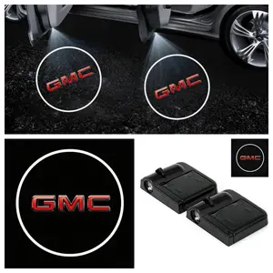 4PCS GMC Logo Welcome Light, Car Door Lights, Car Door Projection & Atmosphere Lamp, No-Drill Stick-On Easy Installation, Fit for Canyon/Sierra 1500/Sierra 2500 HD/3500 HD/Terrain/Acadia/Yukon/Savana Cutaway