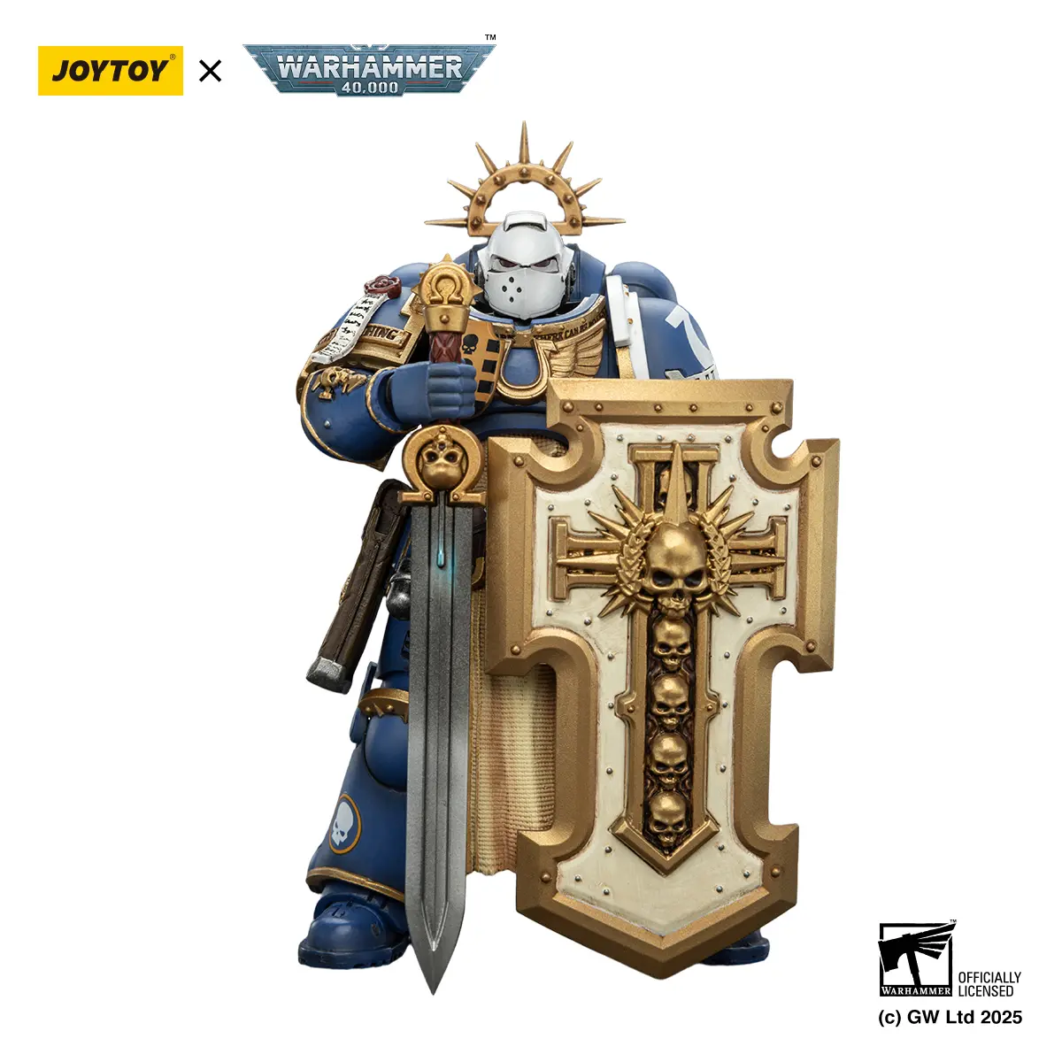 JOYTOY Warhammer 40,000 1/18 Ultramarines Levantus Collectible Action Figure, JT02793, with Power Sword, Stormshield, Bolt Pistol & Model Collectible Figurine