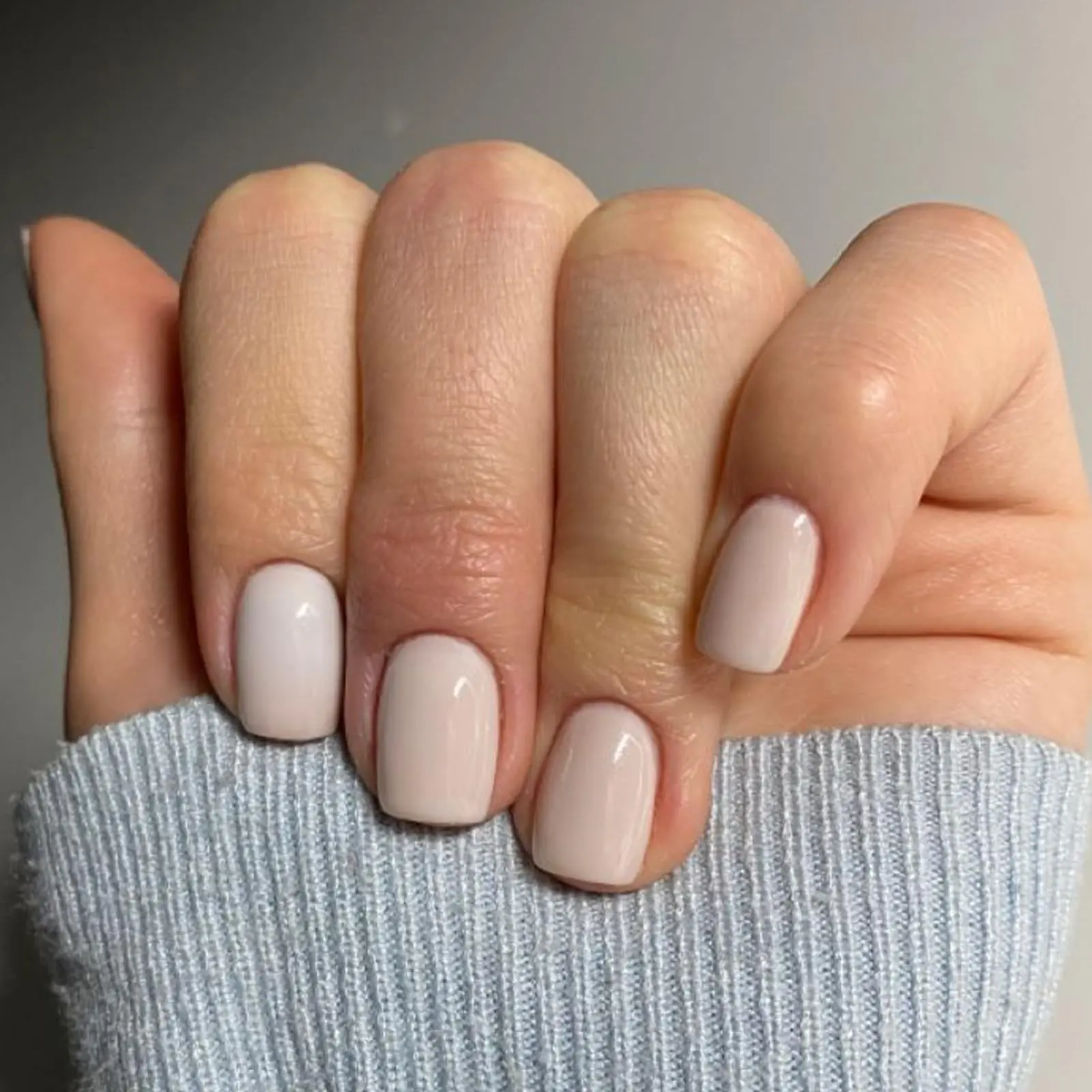 Modelones Extra Short Press on Nails, Milky White Squoval Fake Nails, Reusable Nail Kit with Nail Glue Adhesive Tabs Mini Nail File, Nails Press Ons 32Pcs 16 Sizes, Spring Women Girl Gift