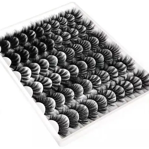 Fluffy False Eyelashes (30 Pairs), Different Sizes Volumized False Eyelashes, Multi-layered Fake Lashes for Women and Girls Eye Makeup Enhancement, Volume False Eyelashes, Voluminous False Eyelashes