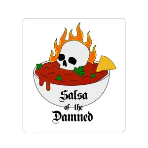 Salsa of the Damned Stickers, Fun Laptop Decals, Decorative Stickers, Halloween Decor, Gift for Hot Sauce Lovers