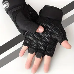 Half-Finger Ambidextrous Sports Gloves, 1 Pair Adjustable Breathable Grip Protection Gloves, Ideal for Fitness Wrist Protection, Weightlifting, Cycling, Grip Sports Gloves Gym Accessories Elbow Wraps