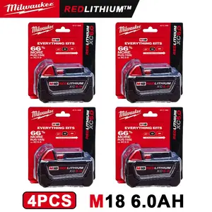 4-PACK MILWAUKEE 48-11-1860 M18 REDLITHIUM XC6.0 Battery