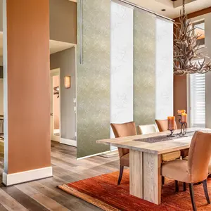 4-Panel Single Rail Panel Track Blind Extendable 48"-88"W x 91.4"H, Panel width 23.5", Lotus, Amaryllis