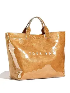 Women's PVC Handbag, Waterproof Plastic Summer Crossbody Bag, Letter Print, Ideal for Beach, Pool, Picnic, Travel, Gift