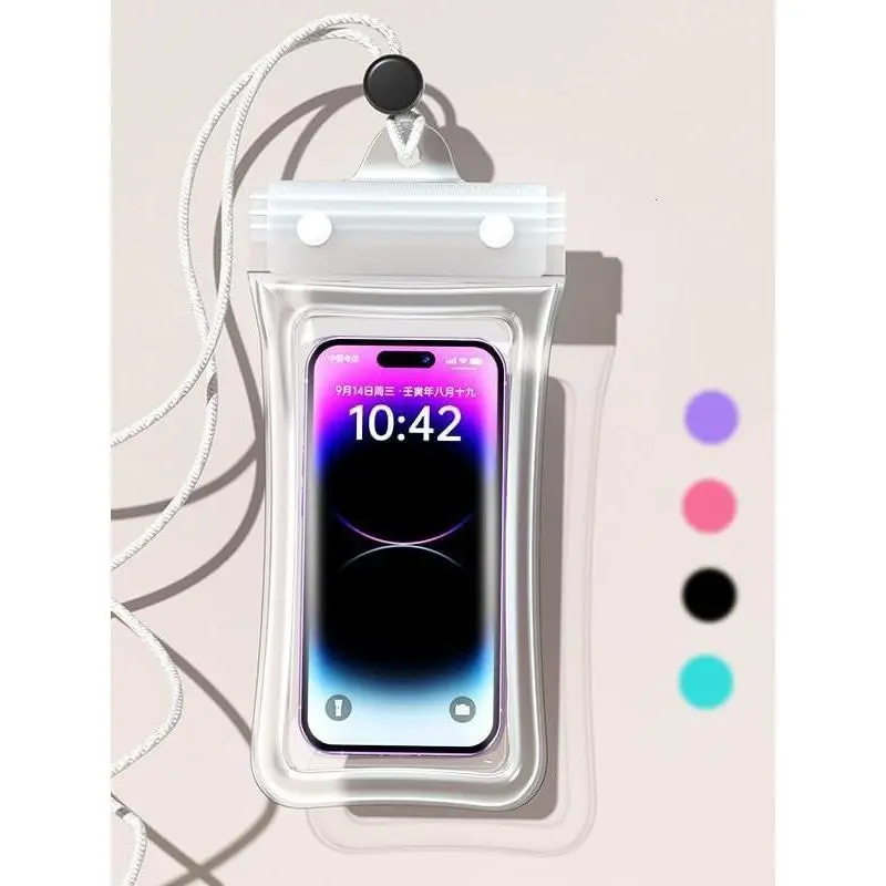 Floating Phone Pouch, Transparent IPX8 Universal Case with Sensitive Touchscreen and Lanyard for Boating, Pool, Water Sports, Comes With Lanyard For Easy Carry, Sensitive Touchscreen Access, Ipx8 Rated, Touch-Sensitive