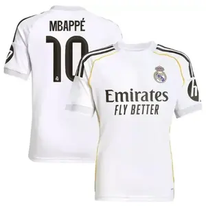 Mbappe #10 All Player of Real Madrid Team Champions League/ LA Liga 2025/26 A football kit with Embroidered logo and Sharp stitching Jersey, Breathable Quick Dry Short Sleeve Athletic Tops for Football Fans, Football Collectors